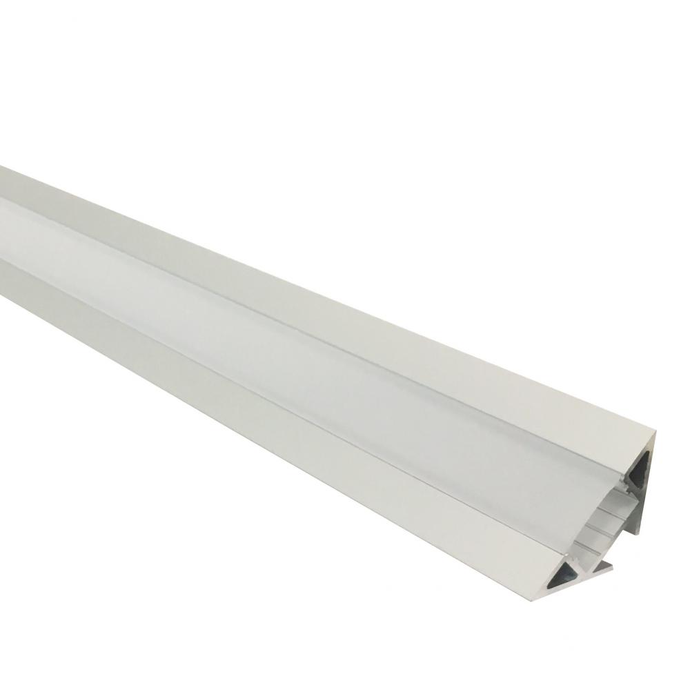 4-ft Corner Channel, Aluminum (Plastic Diffuser and End Caps Included)