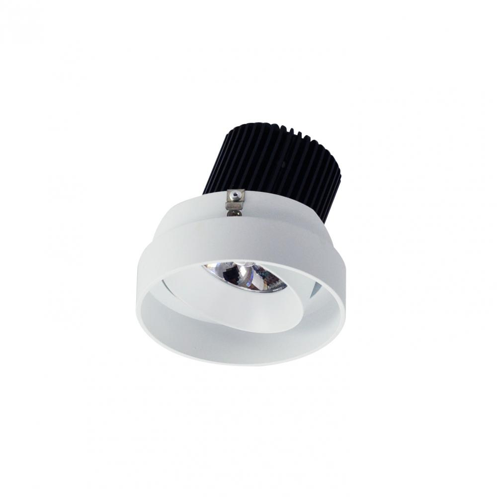 4" Iolite LED Round Trimless Adjustable, 10-Degree Optic, 800lm / 12W, 3000K, Matte Powder White