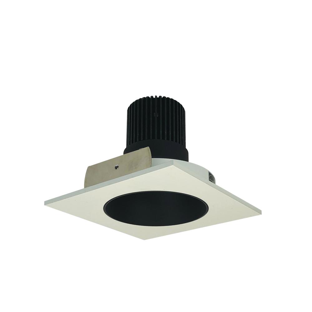 4" Iolite LED Square Reflector with Round Aperture, 1000lm / 14W, 3500K, Black Reflector / White
