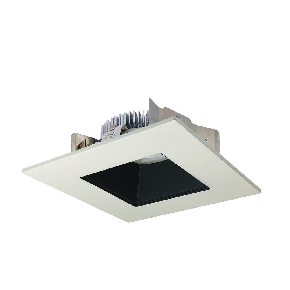 4" Cobalt Shallow High Lumen LED Trim, Square/Square Regress, 1250lm, 4000K, Black/White
