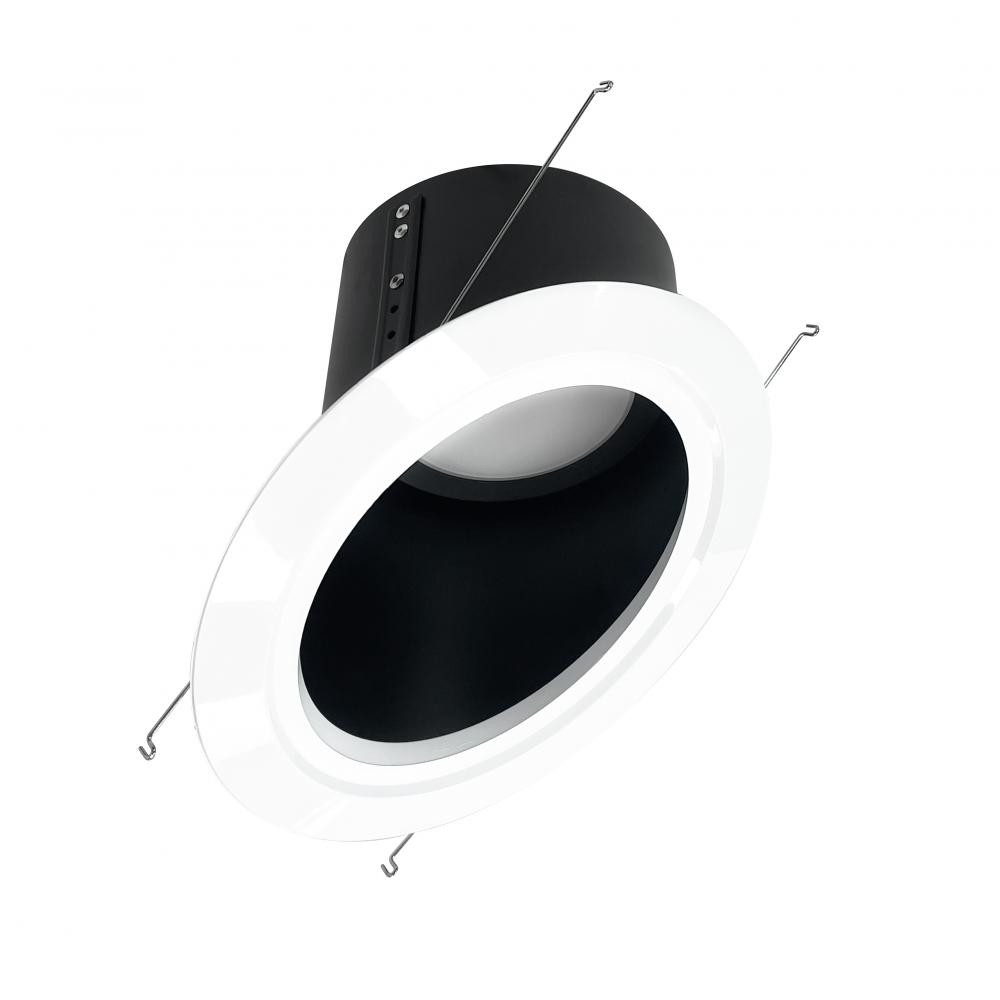 6" Super Sloped LED Retrofit Reflector, 1200lm / 16W, 3000K, Black Reflector / White Flange