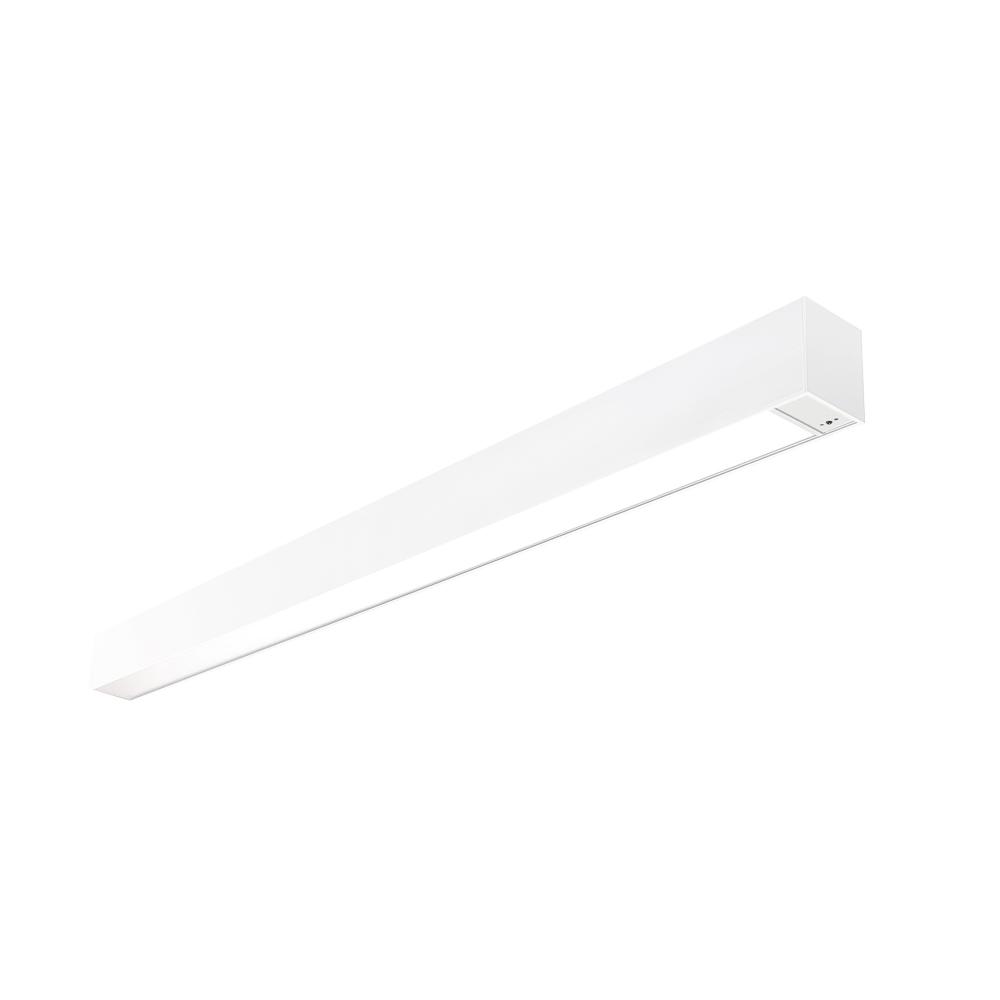 4' L-Line LED Indirect/Direct Linear, 6152lm / Selectable CCT, White Finish, with Motion Sensor