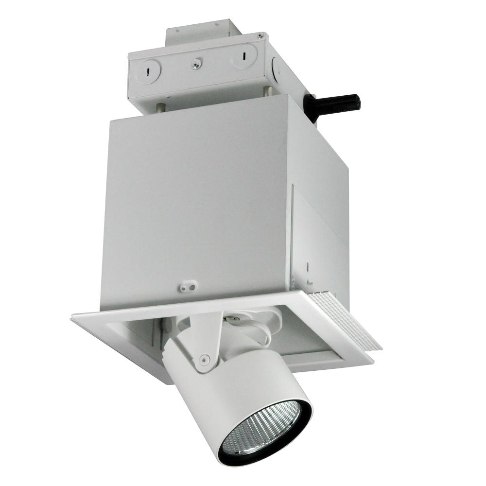 Pull-Down LED Trimless 1-Head MLS, 30W / 2100lm per Head, Spot, 3000K, White, 277V 0-10V Dimming