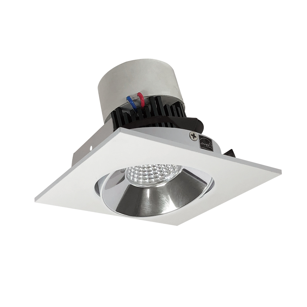 4" Pearl LED Square Adjustable Cone Retrofit, 1000lm / 12W, 3500K, Specular Clear Reflector /