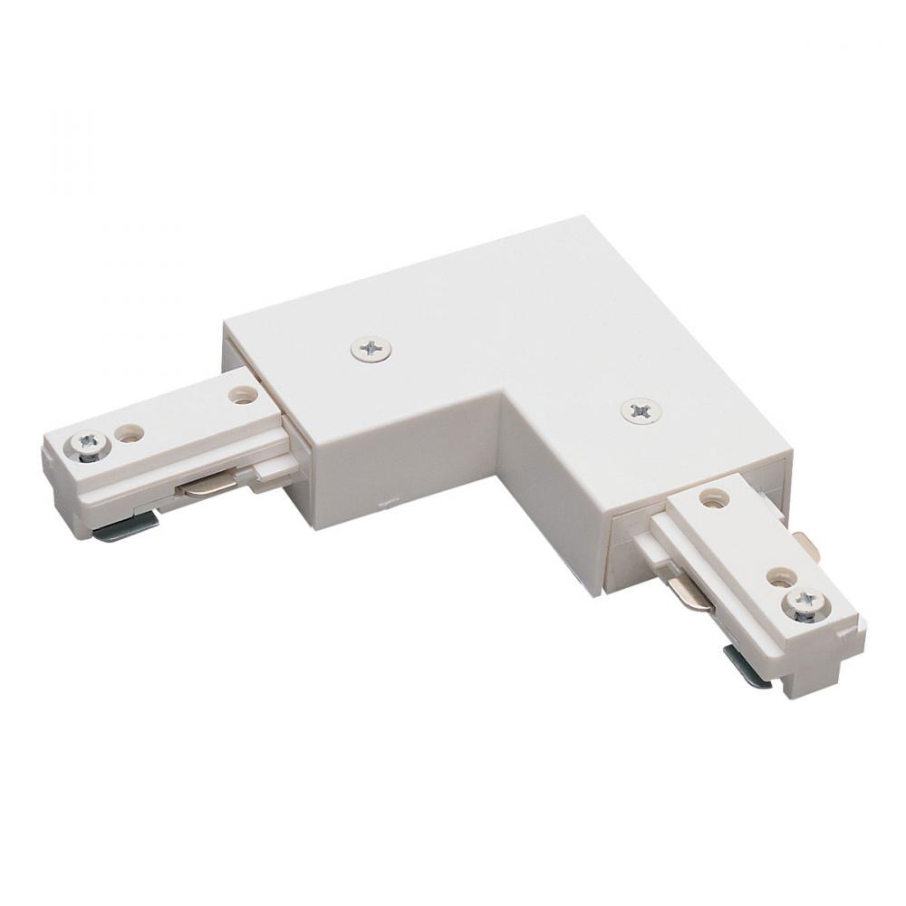 L Connector, 2 Circuit Track Left or Right Polarity, White