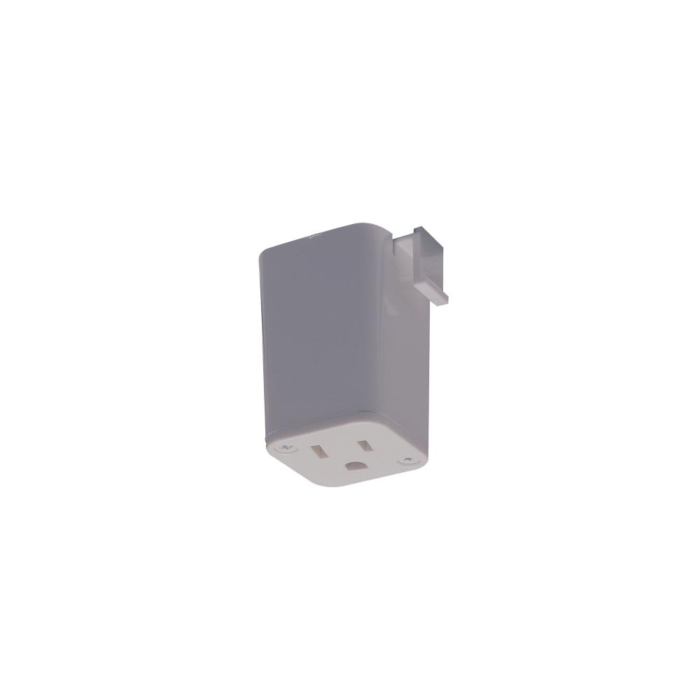 Outlet Adaptor, 1 or 2 circuit track, L-style, Silver