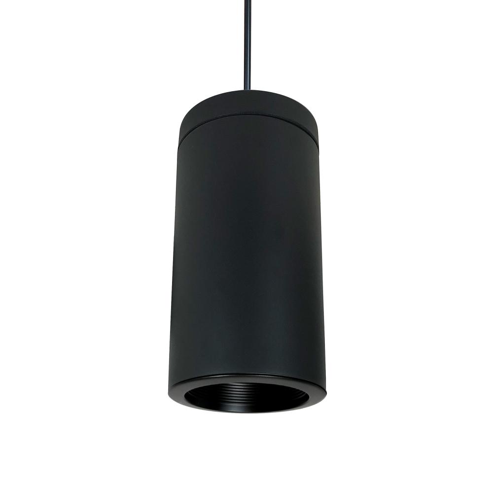 6" Cylinder, Black, Pendant Mount, 32W Med. Base, Baffle, Black