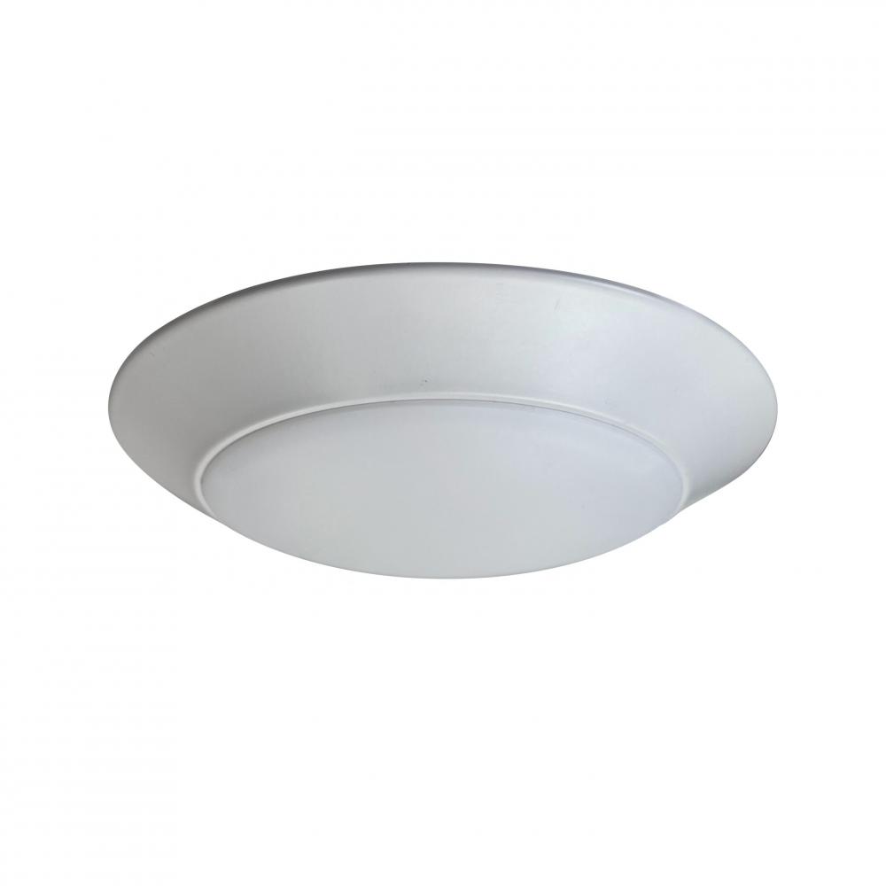 6" AC Opal LED Surface Mount, 1200lm / 16W, Selectable CCT, White finish