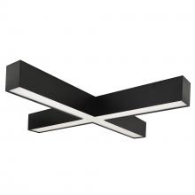 Nora NLUD-X334B - "X" Shaped L-Line LED Indirect/Direct Linear, 6028lm / Selectable CCT, Black finish