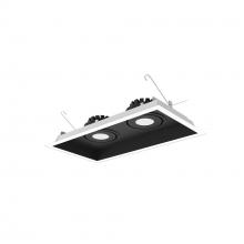 Nora NMRT3-2RL130NBW - Two-Head Flanged LED Multiple Lighting Trim, 900lm per Head w/ Narrow Flood Optic, 3000K, Regressed