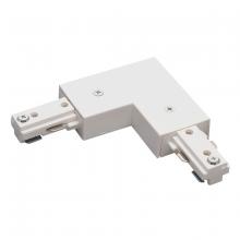 Nora NT-2313W - L Connector, 2 Circuit Track Left or Right Polarity, White