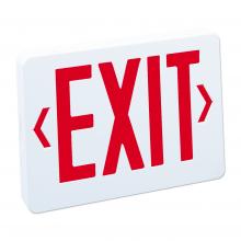 Nora NX-504-LED/R - Thermoplastic LED Exit Sign, Battery Backup, Red Letters / White Housing, 2 Circuit