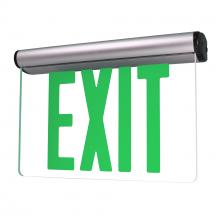 Nora NX-810-LEDGCA - Surface Adjustable LED Edge-Lit Exit Sign, AC only, 6" Green Letters, Single Face / Clear