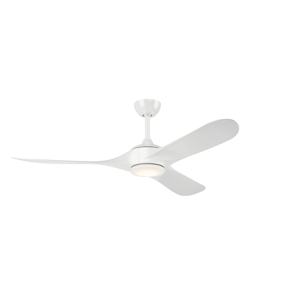 60 Inch Mylo Weather+ Ceiling Fan with Satin Etch Cased Opal Glass in White