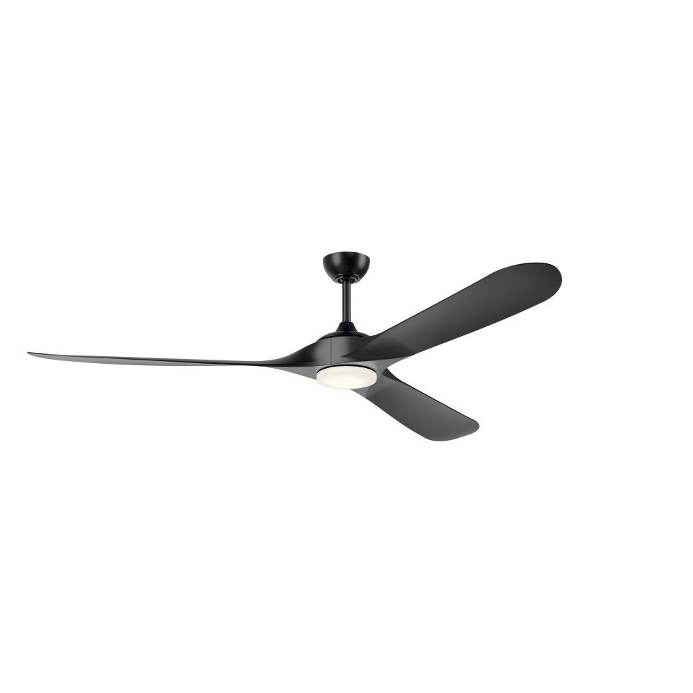 80 Inch Mylo Weather+ Ceiling Fan with Satin Etch Cased Opal Glass in Satin Black