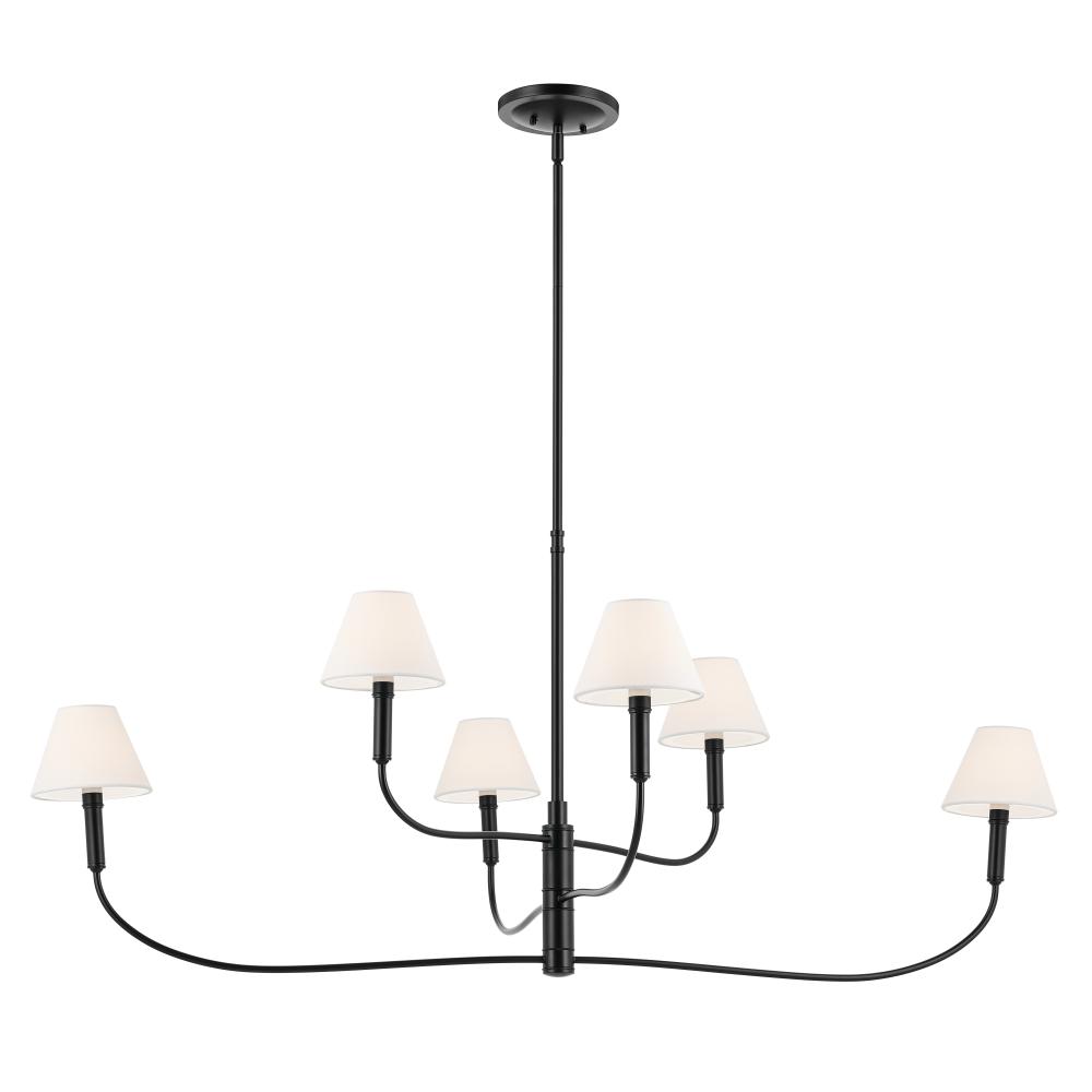 Eadie 51.5 Inch 6 Light Chandelier in Black
