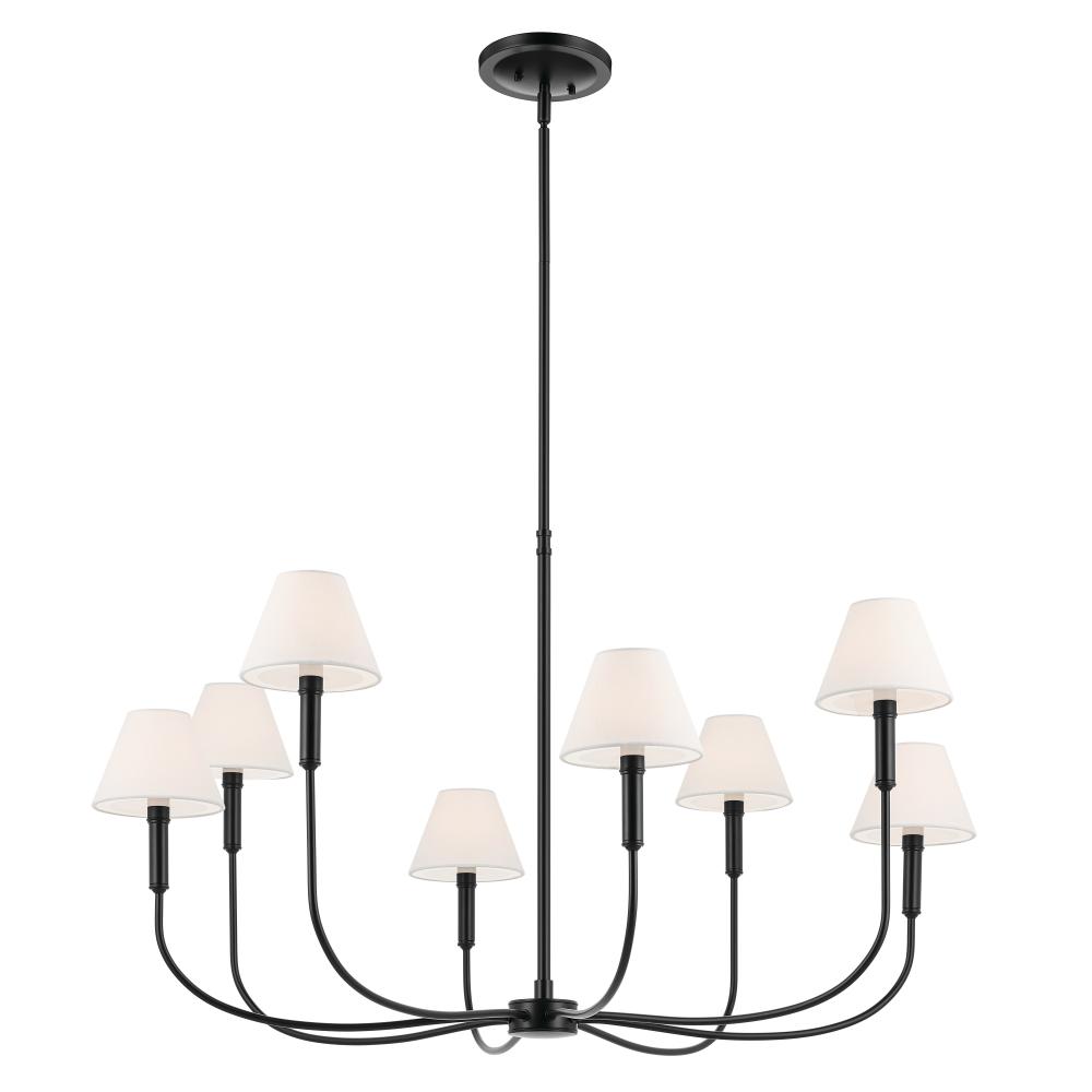 Eadie 41.25 Inch 8 Light Chandelier in Black