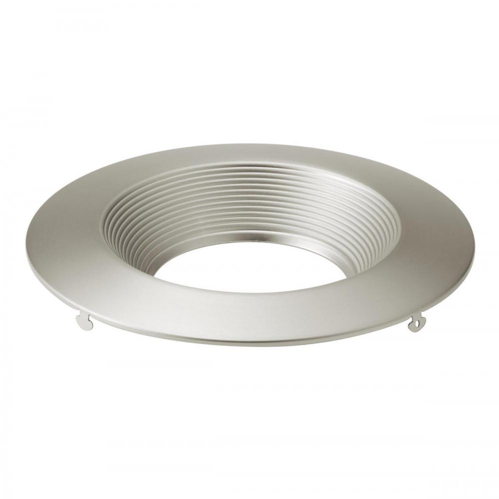 Direct-to-Ceiling Recessed Decorative Trim 6 inch Round Brushed Nickel