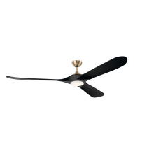 Kichler 310580CPZ - 80 in Mylo Ceiling Fan w/ Satin Etch Cased Opal Glass in Champagne Bronze w/ Jet Black Wood Blades