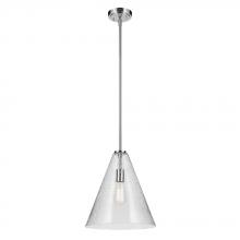 Kichler 42200CHCS - Everly 15.5" 1-Light Cone Pendant with Clear Seeded Glass in Chrome