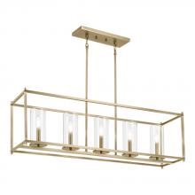 Kichler 43995NBR - Crosby 41.5" 5-Light Linear Chandelier with Clear Glass in Natural Brass