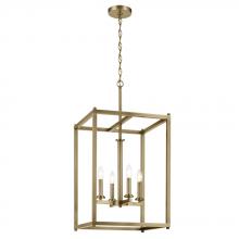 Kichler 43998NBR - Crosby 31" 4-Light Foyer Pendant with Clear Glass in Natural Brass
