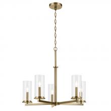 Kichler 43999NBR - Crosby 22.5" 5-Light Chandelier with Clear Glass in Natural Brass
