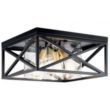 Kichler 44084BK - Moorgate™ 16" 4 Light Flush Mount with Clear Glass Black