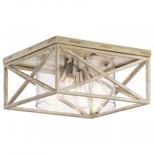 Kichler 44084DAW - Moorgate™ 16" 4 Light Flush Mount with Clear Glass Distressed Antique White