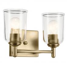 Kichler 45573NBRCLR - Shailene 12.5" 2-Light Vanity Light with Clear Glass in Natural Brass