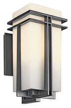 Kichler 49202BK - Tremillo 17.25" 1 Light Outdoor Wall Light with Satin Etched Cased Opal in Black