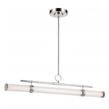 Kichler 52753PNLED - Riven 48.25 Inch LED 1 Light Linear Chandelier with Clear Fluted Glass in Polished Nickel