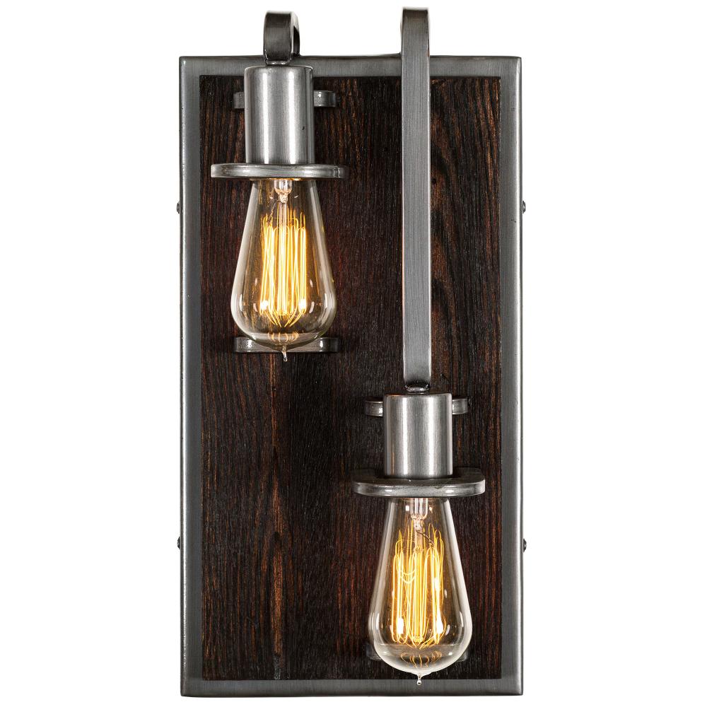 Lofty 2-Lt Right Sconce - Steel/Zebrawood