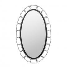 Varaluz 444MI24MBTS - Chains of Love 24x40 Oval Wall Mirror - Matte Black/Textured Silver