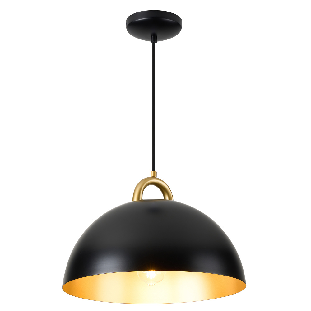 Pantheon - 1-Light Pendant - 19.5" - Black/Rust Brass