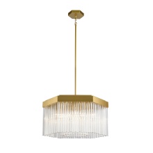 Artcraft AC12063BR - Emma 7 Light Chandelier, Brushed Brass with Glass Rods