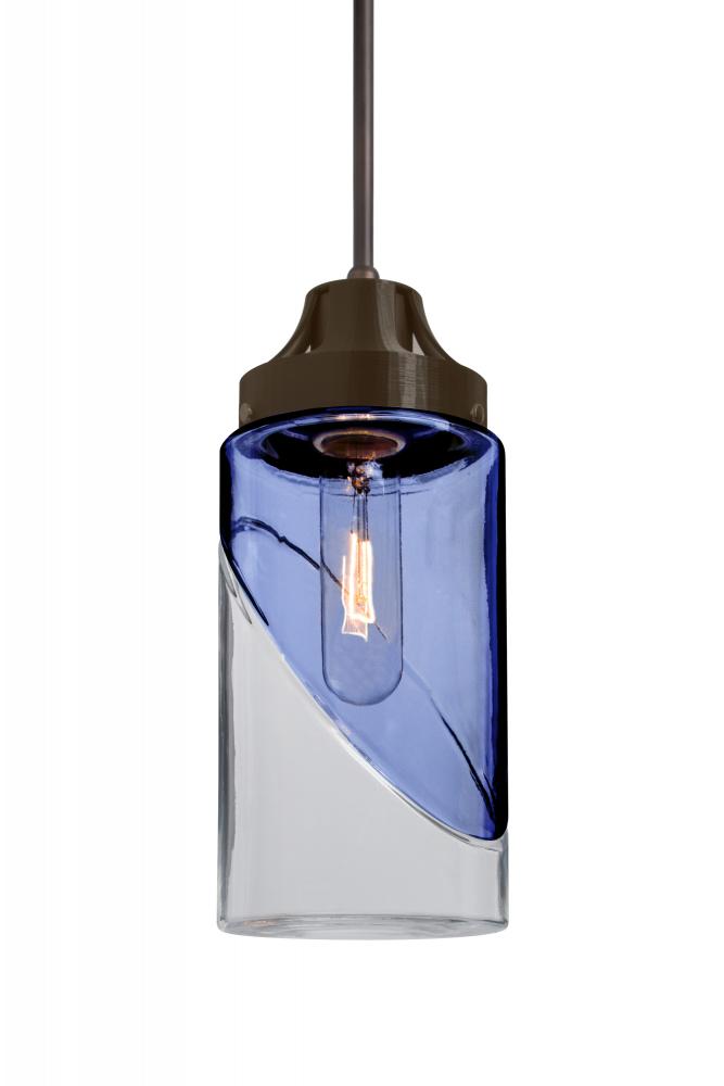 Besa Blink Cord Pendant Trans Blue Clear Bronze Finish 1x60w Besa Blink Cord Pendant Trans Blue Clear Bronze Finish 1x60w