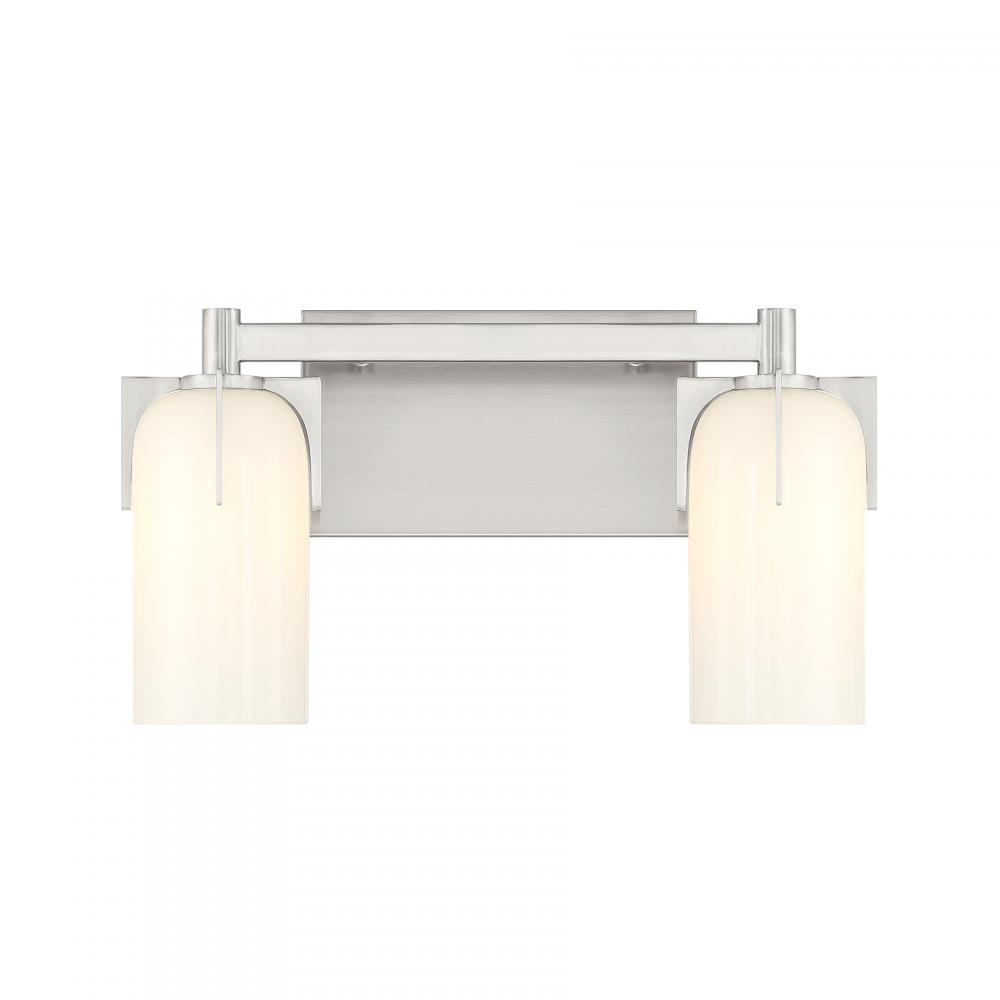 Caldwell 2-Light Bathroom Vanity Light in Satin Nickel