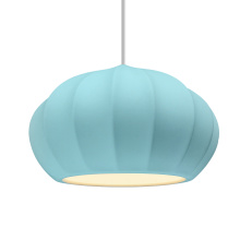 Justice Design Group CER-6605-RFPL-MBLK-WTCD - Oval Fluted 1-Light Pendant