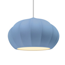 Justice Design Group CER-6605-SKBL-ABRS-WTCD - Oval Fluted 1-Light Pendant
