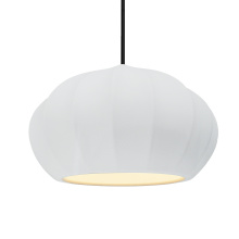 Justice Design Group CER-6605-WTWT-CROM-BKCD - Oval Fluted 1-Light Pendant