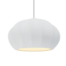 Justice Design Group CER-6605-WTWT-NCKL-WTCD - Oval Fluted 1-Light Pendant