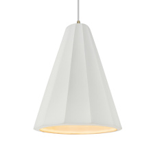 Justice Design Group CER-6607-BIS-ABRS-WTCD - Tall Fluted 1-Light Pendant