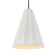 Justice Design Group CER-6607-BIS-DBRZ-BKCD - Tall Fluted 1-Light Pendant
