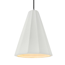 Justice Design Group CER-6607-BIS-NCKL-BKCD - Tall Fluted 1-Light Pendant