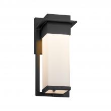 Justice Design Group FSN-7541W-OPAL-MBLK - Pacific Small Outdoor LED Wall Sconce
