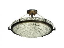 Justice Design Group GLA-9682-35-LACE-DBRZ-LED-5000 - 24" Round Semi-Flush Bowl w/ Ring