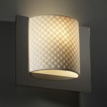 Justice Design Group PNA-5560-CHKR-ABRS-LED-1000 - Framed Square 3-Sided Wall Sconce (ADA)