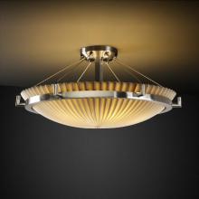 Justice Design Group PNA-9682-35-PLET-MBLK-LED-5000 - 24" Round Bowl Semi-Flush w/ Ring