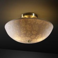 Justice Design Group POR-8819-35-LEAF-ABRS-LED-2000 - 14" Round Bowl Semi-Flush